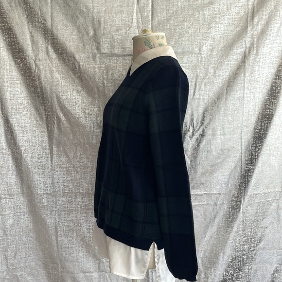 Tahari blue green and black sweater - Picture 3 of 6